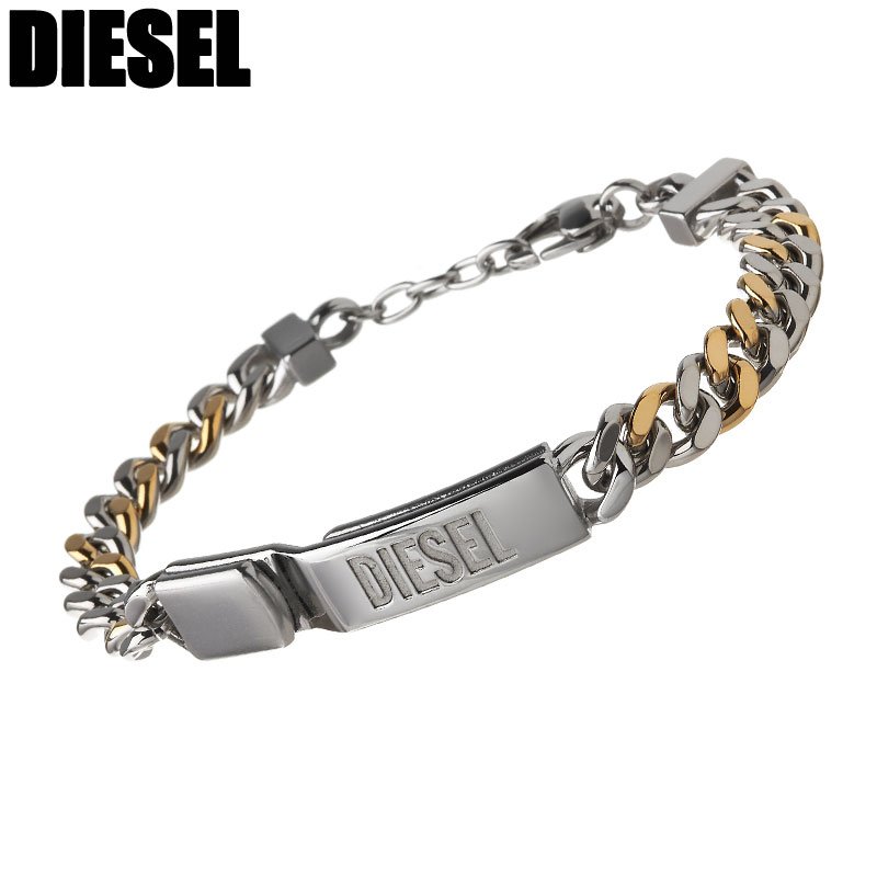 ディーゼル ブレスレット DIESEL アクセサリー メンズ ブレスレット 男性 チェーン チェーンブレスレット ロゴ 誕生日 記念日 お祝い 贈り物 彼氏 夫 旦那 様 パパ 父 息子 かっこいい シンプル カジュアル DX1457931 人気 おすすめ おしゃれ ブランド プレゼント ギフト