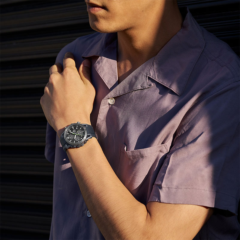 【超軽量 カーボン ソーラー】エディフィス 腕時計 CASIO 時計 ソスペンシオーネ EDIFICE SOSPENSIONE メンズ ブラック EFS-S640PB-1AJF クロノグラフ カレンダー アウトドア 野外 カーレース スポーティ ガジェット 防水 人気 おしゃれ hstyle-10177215 腕時計専門店ハイブリッドスタイル サンプル画像3