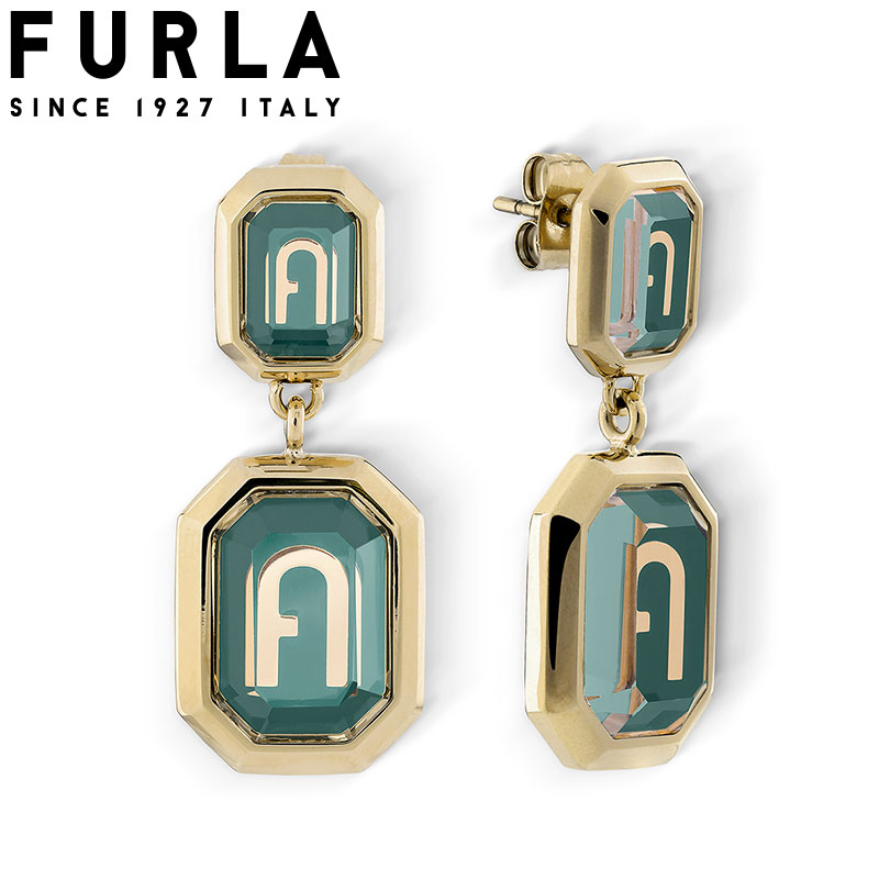 樂天商城 - フルラ アクセサリー FURLA ピアス オクタゴナル ピアス OCTAGONAL EARRINGS レディース アクセサリー イエローゴールド、グリーン FJ0308ETU 人気 おすすめ おしゃれ ブランド プレゼント ギフト