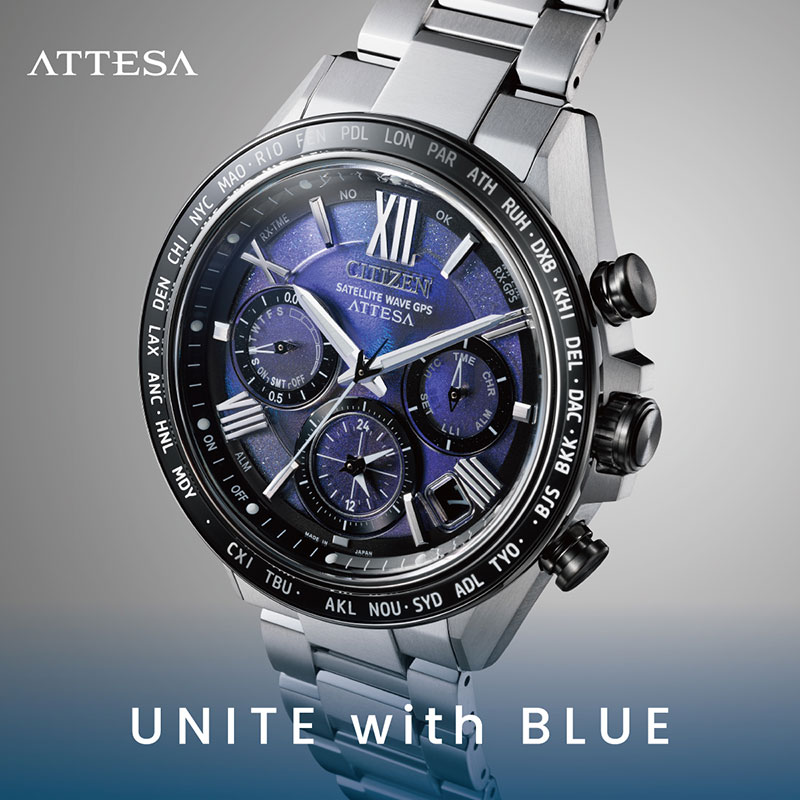 シチズン 腕時計 CITIZEN 時計 アテッサ エコ・ドライブGPS衛星電波時計 ダブルダイレクトフライト ACT Line ATTESA UNITE with BLUE メンズ 腕時計 ブルー GPS 電波 ソーラー CC4075-50L 人気 おすすめ おしゃれ ブランド プレゼント ギフト