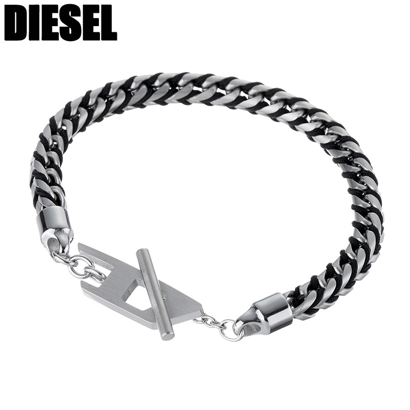 ディーゼル ブレスレット DIESEL DX1540040 チェーン メンズ 男性 アクセサリー アクセ シルバー ブラック ブランド シンプル ステンレススティール 大人 人気 おすすめ おしゃれ 彼氏 父 夫 友達 社会人 大学生 高校生 中学生 息子 プレゼント 贈り物