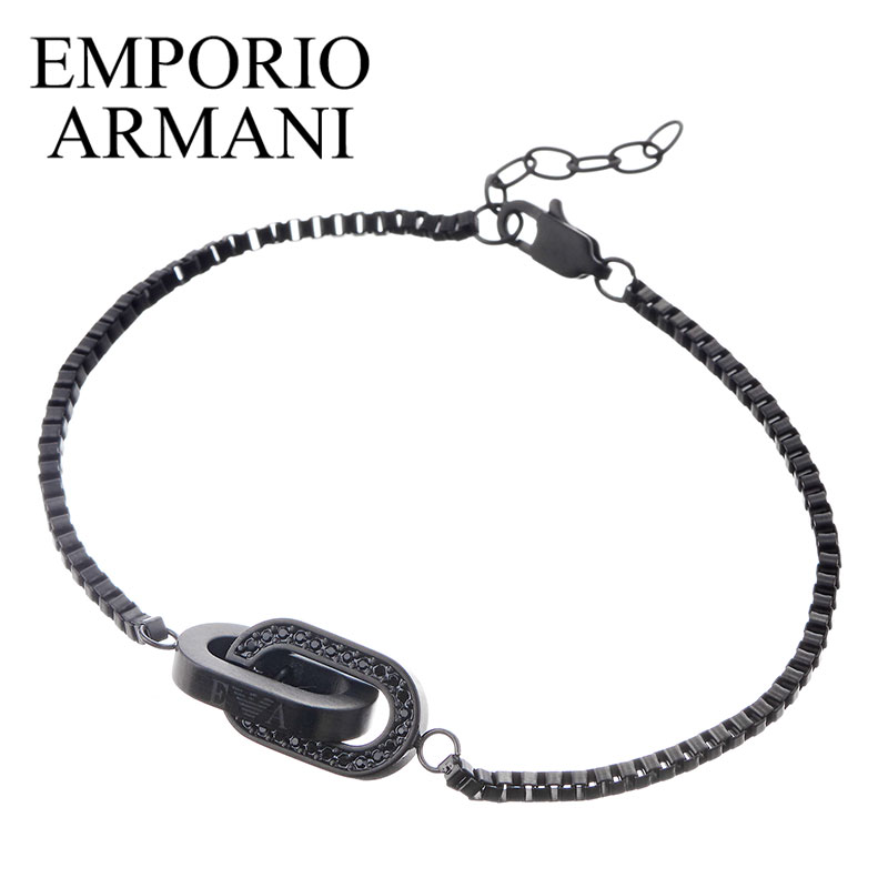 樂天商城 - エンポリオ アルマーニ アクセサリー EMPORIO ARMANI ブレスレット メンズ アクセサリー ブラック EGS2929001 人気 おすすめ おしゃれ カジュアル ファッション シンプル 恋人 彼氏 夫 記念日 誕生日 ブランド プレゼント ギフト