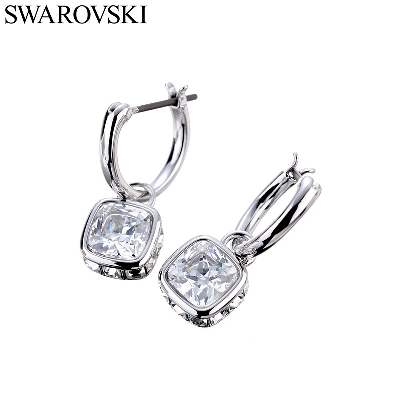 樂天商城 - 【選べるウォッチアクセケース】スワロフスキー クロマ ピアス Swarovski スクエアカット レディース 女性 アクセサリー アクセ ジュエリー ホワイト 5662919 ブランド シンプル かわいい おすすめ 彼女 お母さん 嫁 女友達 記念日 プレゼント