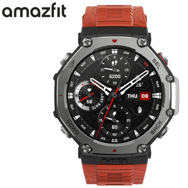 アマズフィット 腕時計 AMAZFIT スマートウォッチ ティーレックス3 T-REX3 メンズ ...