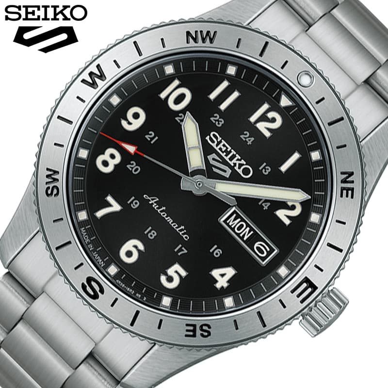Rakuten - 【最大10,200円引き】【20％OFF】セイコー 腕時計 SEIKO 時計 セイコー5 スポーツ SEIKO5 SPORTS メンズ 腕時計 ブラック ステンレス ベルト シルバー 機械式 自動巻き 防水 HDB006J シンプル カジュアル かっこいい ビジネス スーツスタイル 恋人 夫婦 人気 おすすめ ギフト