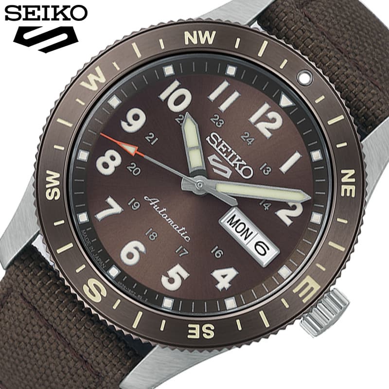 Rakuten - 【最大9,600円引き】【20％OFF】セイコー 腕時計 SEIKO 時計 セイコー5 スポーツ SEIKO5 SPORTS メンズ 腕時計 ブラウン ナイロン ベルト 機械式 自動巻き 防水 HDB009J シンプル カジュアル かっこいい ビジネス スーツスタイル 恋人 夫婦 人気 おすすめ おしゃれ ブランド