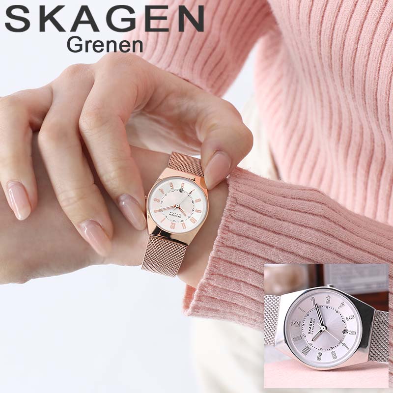 スカーゲン 【オフィスカジュアル にオススメ】スカーゲン レディース 時計 SKAGEN 腕時計 女性 向け プレゼント ブランド おすすめ 北欧 シンプル シルバー ピンクゴールド ローズ 小ぶり 小さめ 日付 メッシュベルト 仕事 誕生日 記念日 ギフト 新生活 新社会人