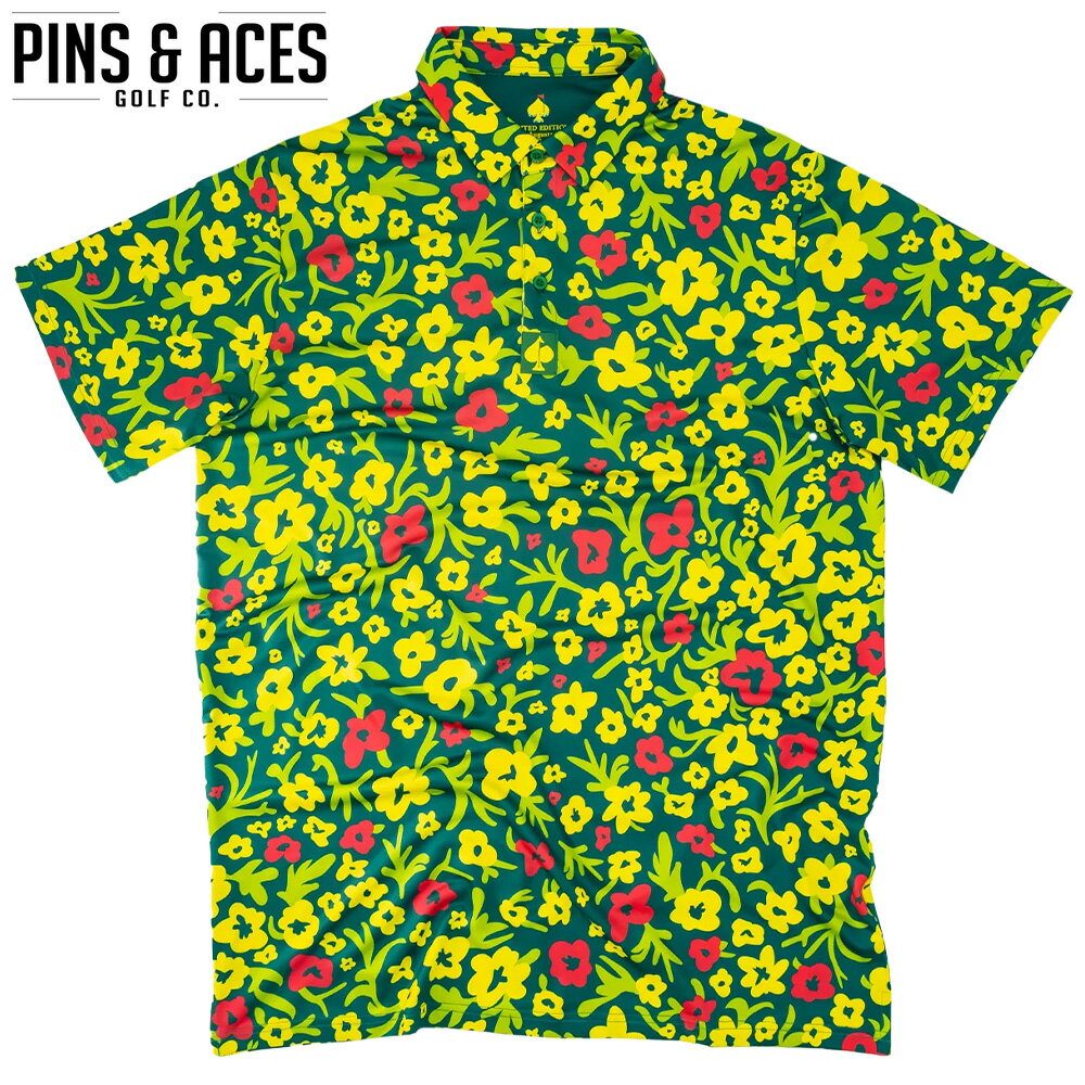 PINS&ACES/ピンズ&エースオーガスタフラワーパワー ポロ Augusta Flower Power PA2PLAFPポロシャツ ゴルフウェア ウエア メンズ 半袖 メンズ おしゃれ【送料無料】