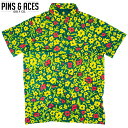 PINS ACES/ピンズ エースオーガスタフラワーパワー ポロ Augusta Flower Power PA2PLAFPポロシャツ ゴルフウェア ウエア メンズ 半袖 メンズ おしゃれ【送料無料】