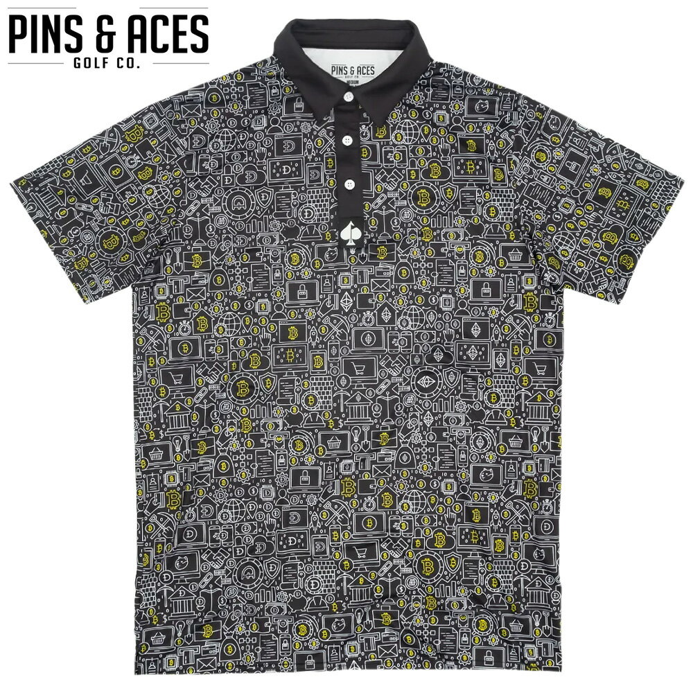 PINS&ACES/ピンズ&エースクリプトコイン ポロ Crypto Coin PA2PLCCNポロシャツ ゴルフウェア ウエア メンズ 半袖 メンズ おしゃれ【送料無料】