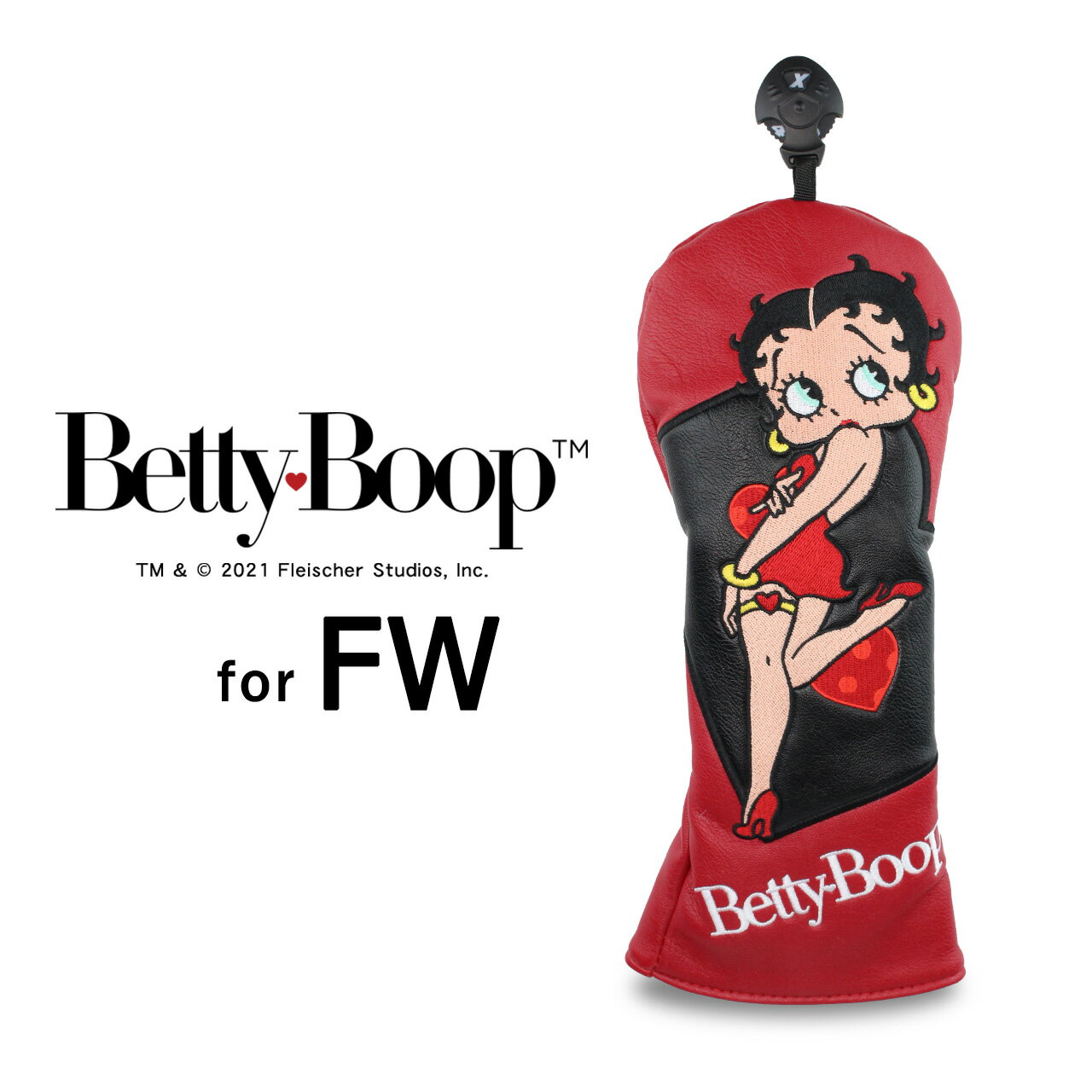 Betty Boop(TM)/ベティー ブープ(TM)ヘッドカバー フェアウェイウッド用 ダイヤル式番手表示つき OHC0004キャラクター アニメ ゴルフヘッドカバー FW用 ギフト コンペ景品 コンペ賞品 ゴルフグッズHTCゴルフ ホクシン交易【送料無料】