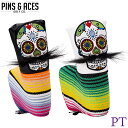 PINS&ACES/ピンズ&エースマスタッシュシュガースカル ハンドメイドヘッドカバー パター用 PA2BLMSブレード ピンタイプ Mustache Sugar Skull DR Headcoverゴルフカバー クラブカバー メキシカンブランケット PUレザー ゴルフ用品【送料無料】