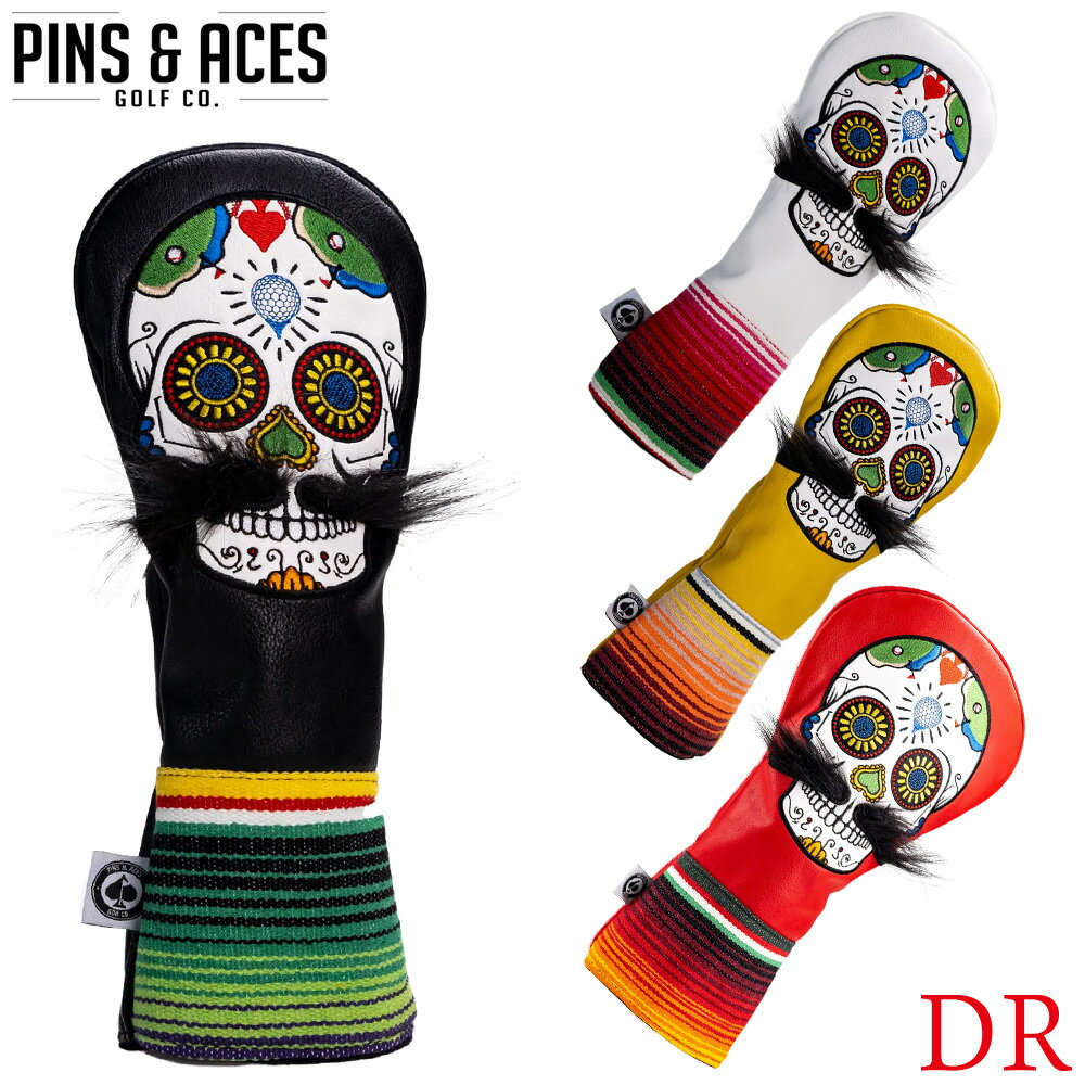 PINS&ACES/ԥ&ޥå奷奬 إåɥС ɥ饤С Mustache Sugar Skull DR headcover pa2drmsեإåɥС ᥭ֥󥱥å PU쥶 ʡ̵