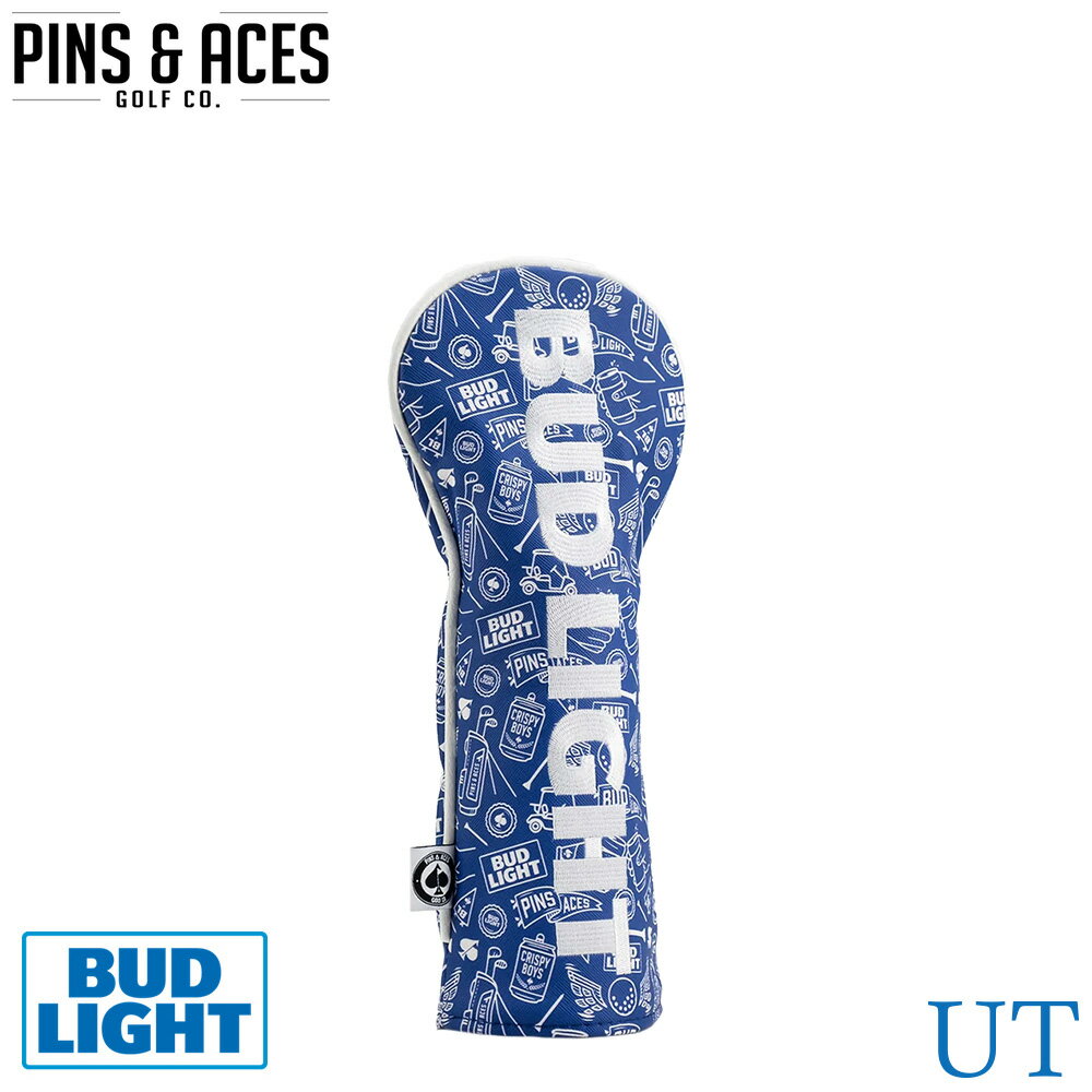 PINS&ACES/ピンズ&エースバド・ライト ドゥードル ヘッドカバー ユーティリティ ハイブリッド用 BUD LIGHT DOODLE UT Headcover PA2UTBDDバドライト ゴルフヘッドカバー PUレザー ゴルフ用品