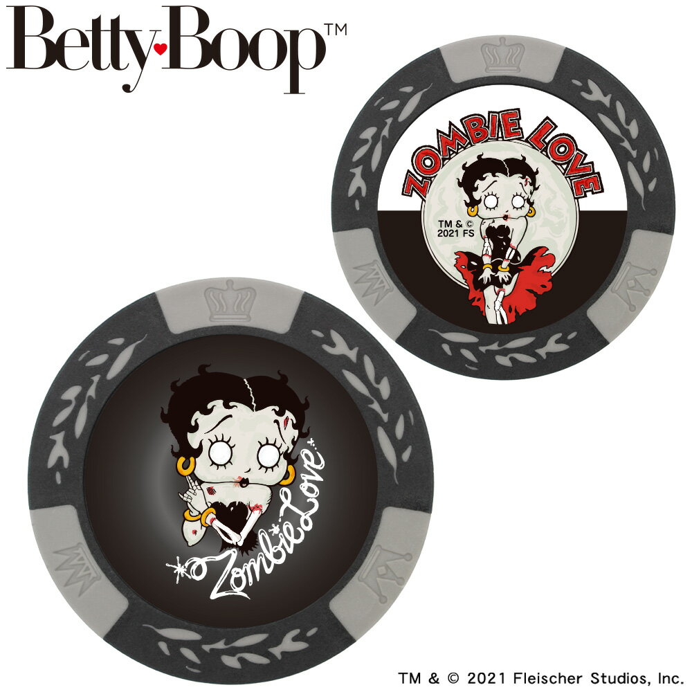 Betty Boop (TM) チップマーカー グレーベティー ブープ (TM) ベティーちゃん ゴルフ マーカー ゴルフマーカー キャラクター ゴルフ ボールマーカー プレゼント ギフト ゴルフコンペ 景品HTCゴルフ ホクシン交易メール便OK