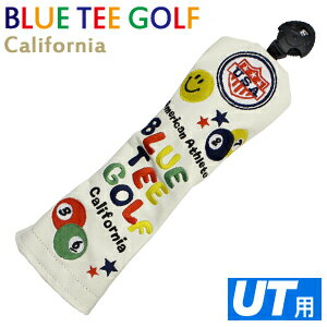 【BLUE TEE GOLF/ブルーティーゴルフ】ゴルフヘッドカバー 合皮 ホワイトスマイル＆ピンボール ユーティリティ/ハイブリッド用 (ゴルフ用品 ゴルフグッズ ）【楽ギフ_包装 母の日】