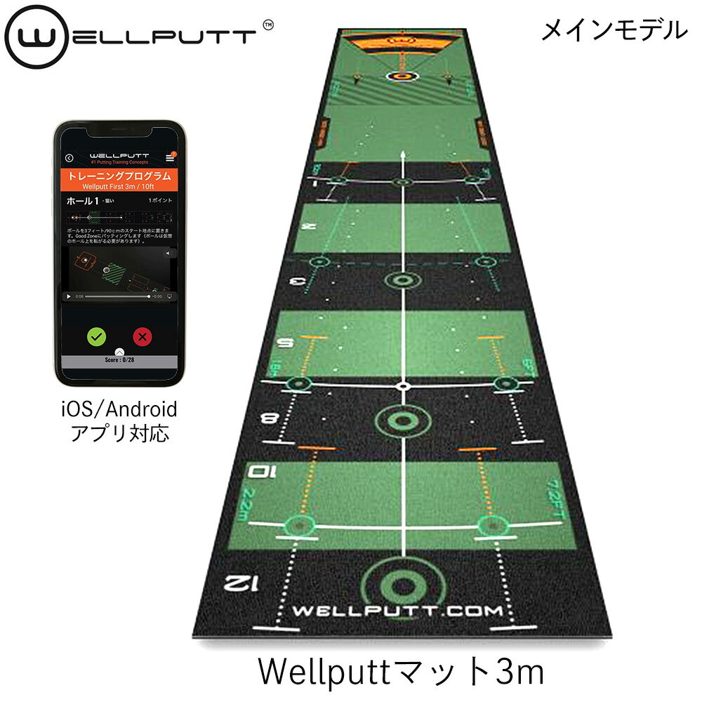 【日本正規品】Wellputt/ウェルパットパターマット 3m WLP-WELLPUTT/MAT-3Mジョーダン・スピース コーチ/2015年PGAコーチ・オブ・ザ・イヤーキャメロン・マコーミック公認 パター練習パット練習 パッティング練習 トレーニング用品 練習器具【送料無料】