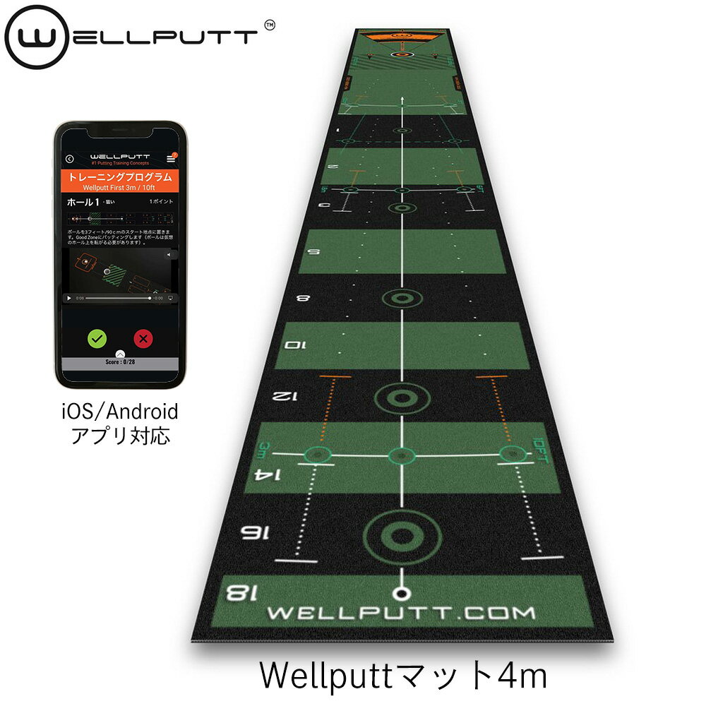 【日本正規品】Wellputt/ウェルパットパターマット 4m WLPMAT-4Mジョーダン・スピース コーチ/2015年PGAコーチ・オブ・ザ・イヤーキャメロン・マコーミック公認 パター練習パット練習 パッティング練習 トレーニング用品 練習器具【送料無料】