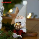 NORDIKA nisse ノルディカ ニッセ 人形 フクロウを抱えたサンタ サンタ サンタクロース クリスマス オブジェ 飾り 木製 北欧 雑貨 置物 プレゼント ギフト 1