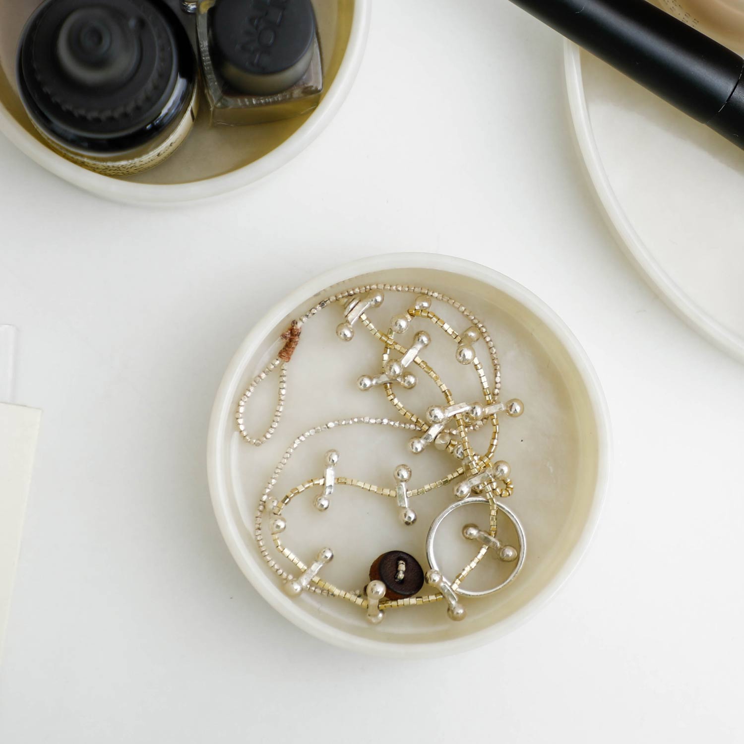 スタッキングトレイ S (マーブル) メラミントレイ トレー 小物入れ 小物置き 机上収納 デスク 整理 キャッシュトレイ 小物トレイ アクセサリートレイ アク...