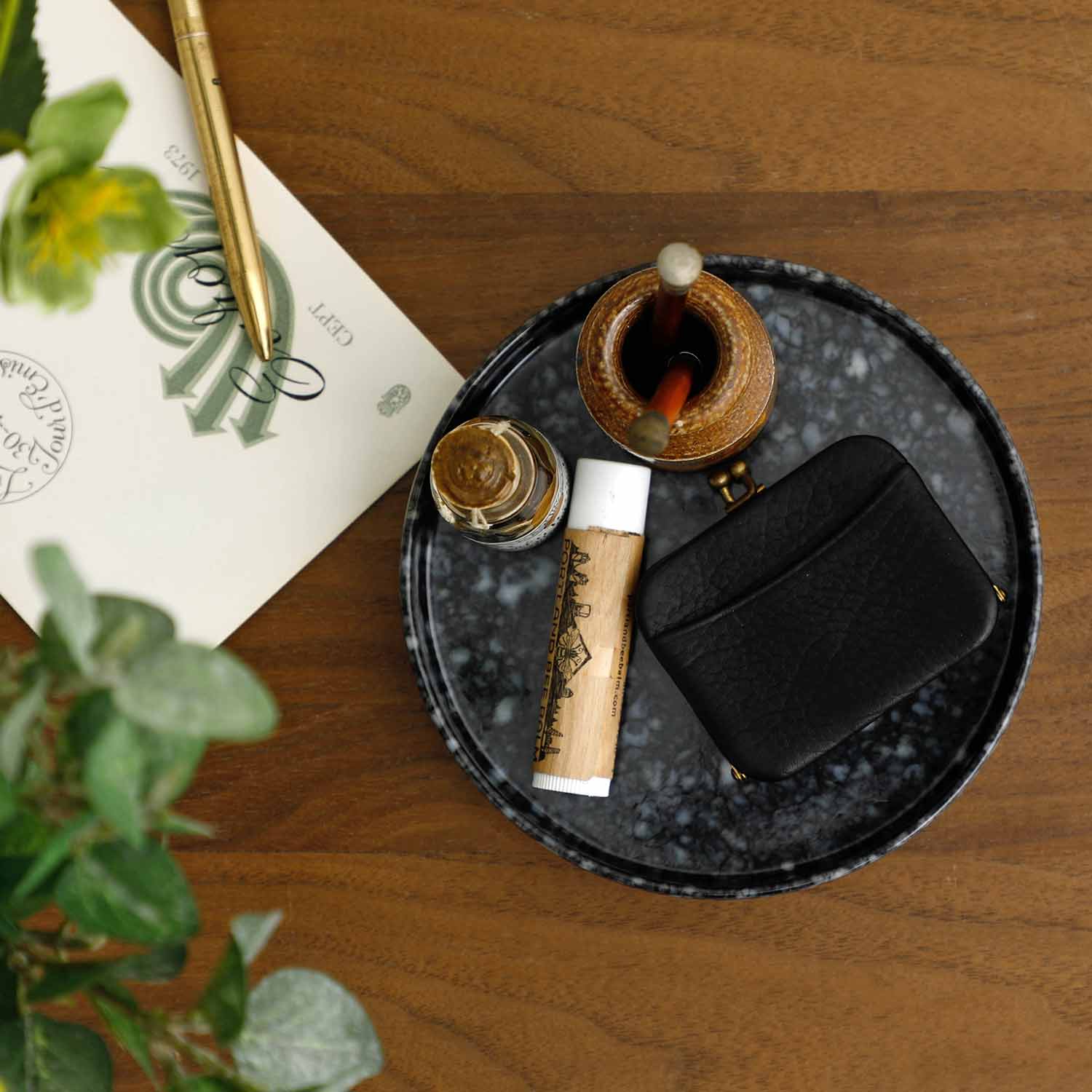 サークルデスクトレイ (マーブル) メラミントレイ トレー 小物入れ 小物置き 机上収納 デスク 整理 キャッシュトレイ 小物トレイ アクセサリートレイ アクセ...