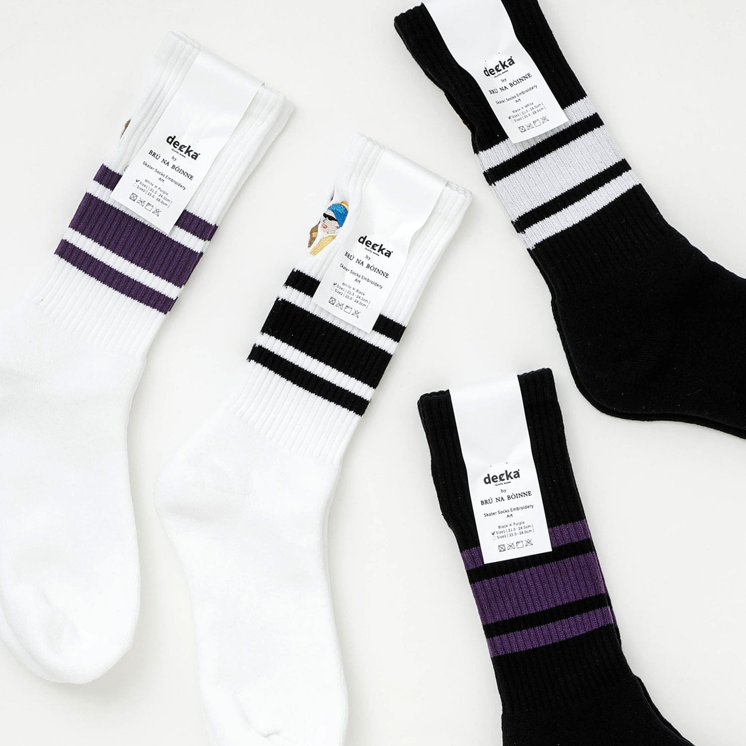 C fB[X decka Quality socks by BRU NA BOINNE XP[^[\bNX Skater Socks Embroidery fB[X \bNX hJ C\bNX { N[\bNX A[g pC G