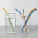 アマブロ amabro アマブロ TWOTONE GLASS STRAW ツートーン グラス ストロー 耐熱ガラス ストロー ガラス製 ストロー 2本セット 携帯ストロー マイストロー 洗浄ブラシ付き ガラスストロー