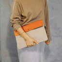 fur. フラットポーチ L PC・パソコンケース PCケース MacBook 13インチ 帆布 レザー 革 ギフト ハイタイド