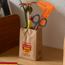 penco ペンコ ブラウンバッグスタンド ペンスタンド ペン立て 鉛筆立て 花瓶 おしゃれ 花器 一輪挿し ツールスタンド カトラリースタンド 陶器 四角