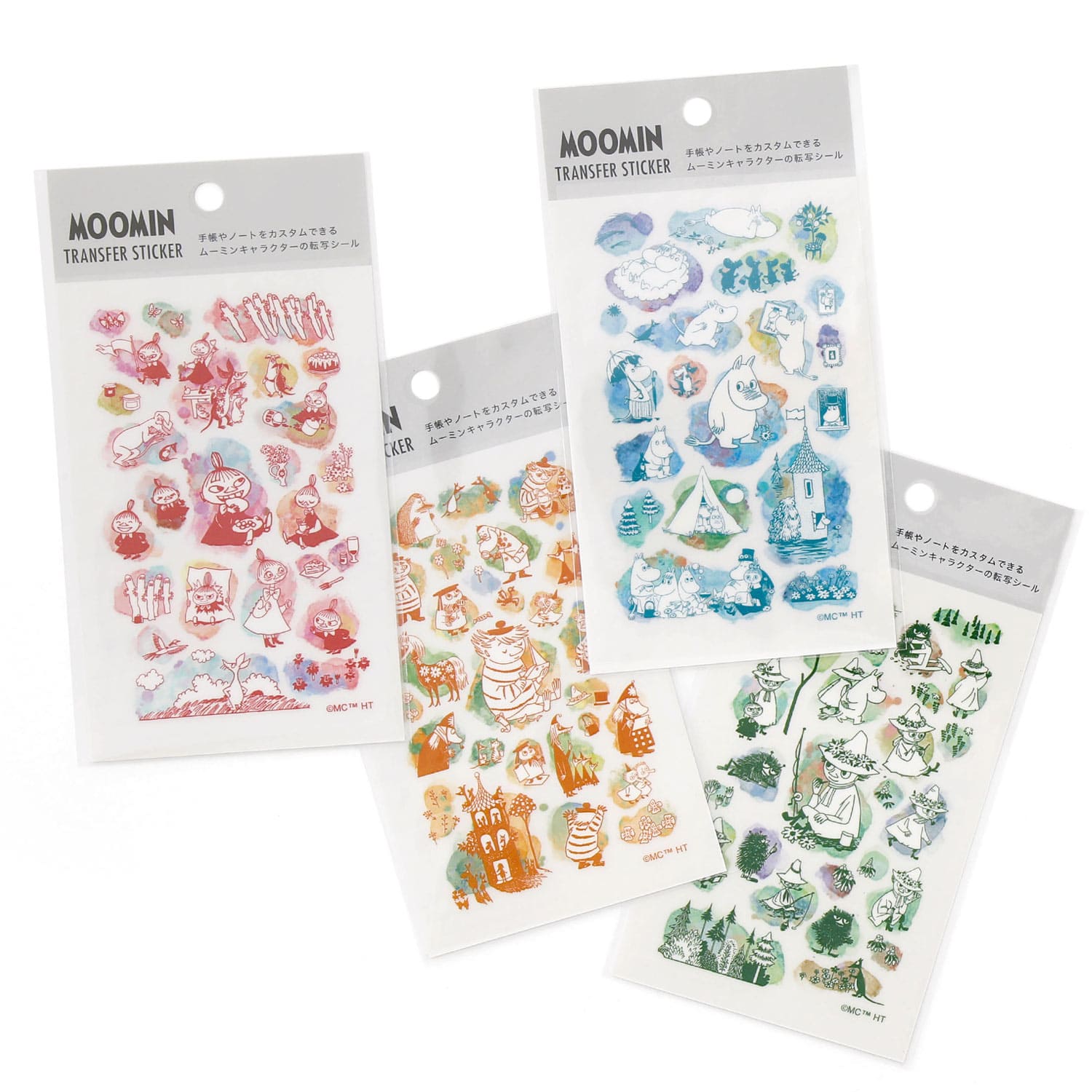 MOOMIN ムーミン カラー転写シール 転写シート こする 手帳 日記 デコ デコレーション コラージュ おしゃれ DIY ミイ スナフキン ニョロニョロ かわいいのサムネイル