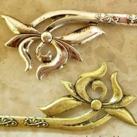 アンティーク文様の金属かんざしF