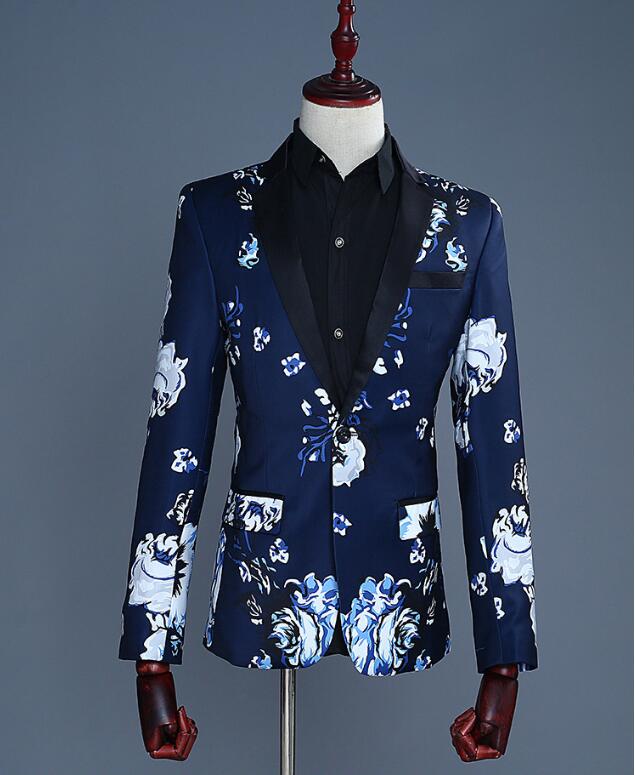 送料無料 演出 ステージ 衣装 メンズ 出服 王子様 大人 演奏会 スーツ 男性スーツ スリム 貴族服装 舞台 ステージ 演劇 コスプレ クリスマス仮装 グリーン ジャケット+パンツ 2点セット 上下セット 花柄 ブルー【S/M/L/XL/2XL】