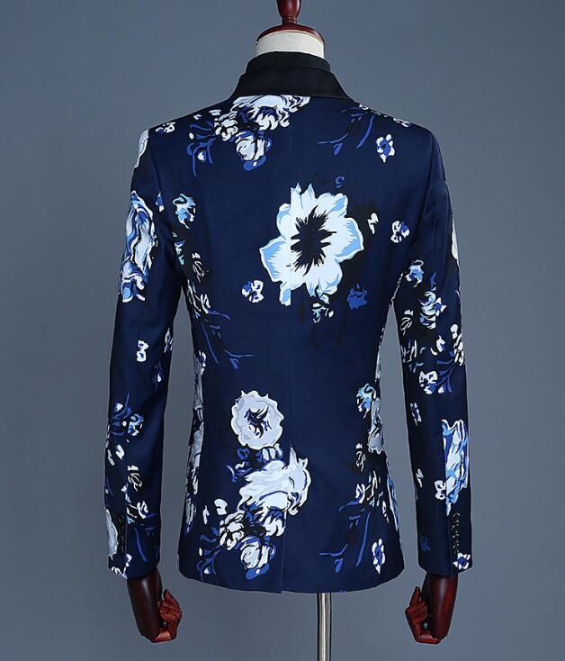 送料無料 演出 ステージ 衣装 メンズ 出服 王子様 大人 演奏会 スーツ 男性スーツ スリム 貴族服装 舞台 ステージ 演劇 コスプレ クリスマス仮装 グリーン ジャケット+パンツ 2点セット 上下セット 花柄 ブルー【S/M/L/XL/2XL】