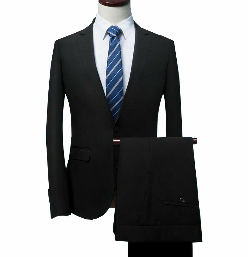 紳士用30代40代50代 3ピーススーツメンズ上下セットセットアップ 二次会 花婿の介添え結婚式 卒業式3点セットジャケット+パンツ+長袖シャツ 一つボタンスーツ/二つボタンスーツ 男性 司会 舞台カジュアル 男性S/M/L/XL/2XL/3XL/4XL/5XLブラック無地 OL 通勤 ビジネス
