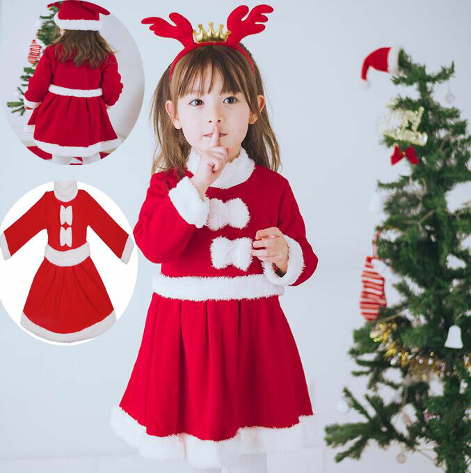 大量注文可 サンタコス ワンピース サンタさん ダンス衣装 サンタ 子供 クリスマス ワンピース コスチ..