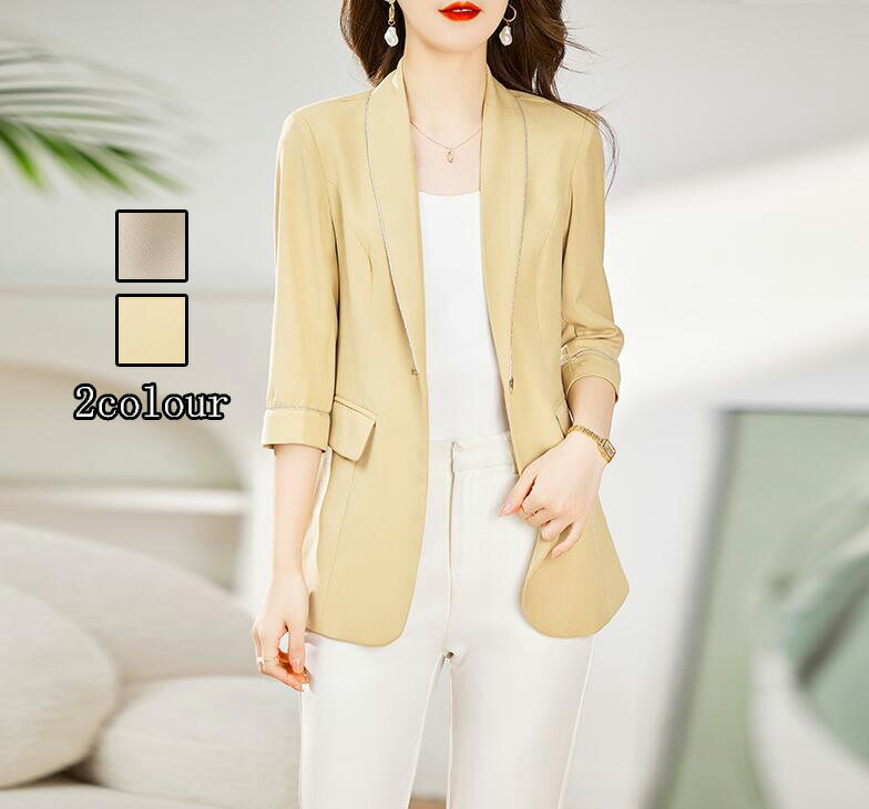 新作 レディース ジャケット七五三 7分袖スーツ 体型カバー 秋春夏 着痩せ 20代30代40代 OL 通勤 二次会 結婚式 フォーマル テーラードジャケット ...