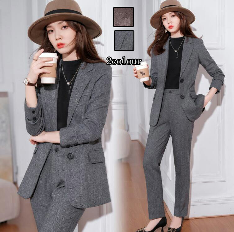 送料無料 洗えるスーツ 着痩せ レディース フォーマル セットアップ 通勤 OL コート ロングコート ジャケット+パンツ 2点セット ママ 入学式 卒業式 カ...