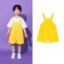 お揃いウエア 送料無料 子供服ダンス サロペット 衣装 キッズ 男女兼用 膝丈 ショートパンツ カラフル オールインワン 女の子 男の子幼稚園 ゆったり 小学生...