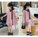 送料無料★子供服 ノースリーブワンピース 子どもドレス お受験 膝丈ワンピース ミモレ丈ワンピース 子供 ワンピース キッズ 子供服 女の子 子供 ドレス 子供 ワンピース 発表会 キッズ フォーマル シンプルワンピース 薄手 シフォン 120 130 140 150 160 170(4)