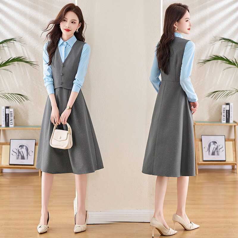 送料無料お呼ばれミモレ丈 切り替えワンピース 制服 卒業式 入学式 女性 Aライン 発表会 同窓会 エレガ..