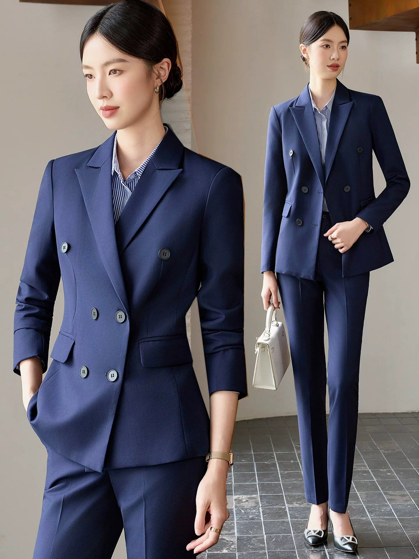 送料無料 高品質ジャケット+パンツ2点セット レディースきれいめ 入学式 卒業式 ビジネススーツ オフィスカジュアル ママスーツ おしゃれ 女性 通勤 仕事服 大きいサイズ 20代 30代 40代 洗えるセット 韓国風 セレモニー長袖 OL制服 無地 S/M/L/XL/2XL/3XL/4XL/5XL