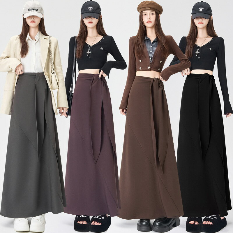 送料無料 春秋 Aライン 女性 オフィス ロングスカート 通勤 OL 面接 転職 大人 おしゃれ フォーマル 上..