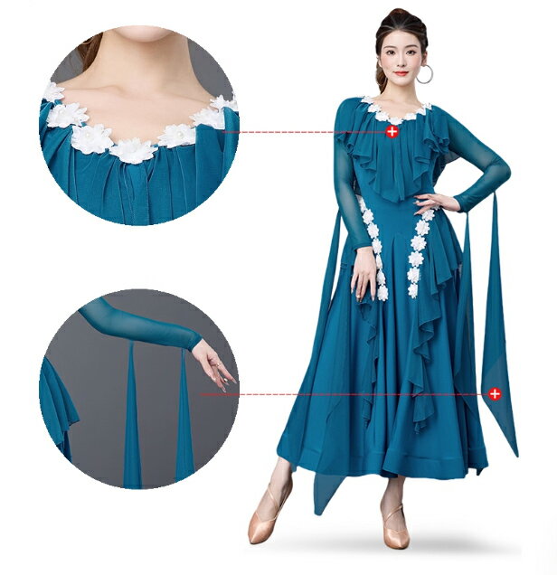 送料無料 格好良い 大人気 競技用のドレス モダンドレスダンス衣装 モダン衣装 ゴージャス スタンダードドレス 練習着 大量注文可 ワルツ 社交ダンスドレス スレンダー ダンスウェア ステージ衣装 ワンピース 大きい裾 パーティー レディースシフォン 練習競技着 3COLORS