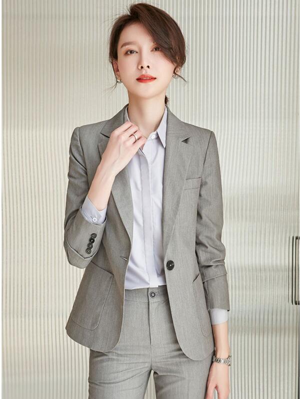 高品質【送料無料 】新品 女性スーツ 2点セット 【ジャケット+パンツ】レディース OL 通勤 面接 着痩せ カジュアル パンツスーツ 成人式 コート 長袖 フ...