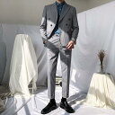 高品質 メンズスーツ カッコイイ ビジネス 紳士服 リクルート 結婚式 二次会 長袖ジャケット+パンツ 男性用 入学式 卒業式 送料無料 冠婚葬祭 カジュアルスーツ 秋春 薄手 ババ 2点セット ダブルボダンスーツ ストライプスーツ/ライトグレー/ダークグレー M/L/XL/2XL/3XL