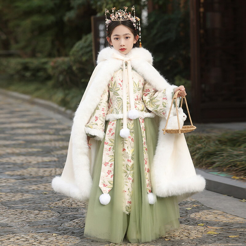 超可愛いチャイナ服 キッズ 結婚式 子供服 女の子 中華服 フォーマル マキシ丈スカート+コート+トップス ピアノ 発表会 イベント プリンセス チャイナドレス...