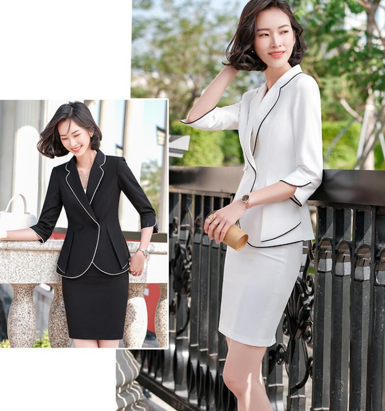 韓国風 レディース スーツ ビジネススーツ 7分袖ジャケット+ズボン/スカート フォーマル 通勤 OL オフィス 制服 秋春夏 着痩せ 20代30代40代 エレガント ママ 黒/白 卒業式 入園式 カジュアル S/M/L/XL/2XL/3XL/4XL 一つボダンスーツ 2点セット