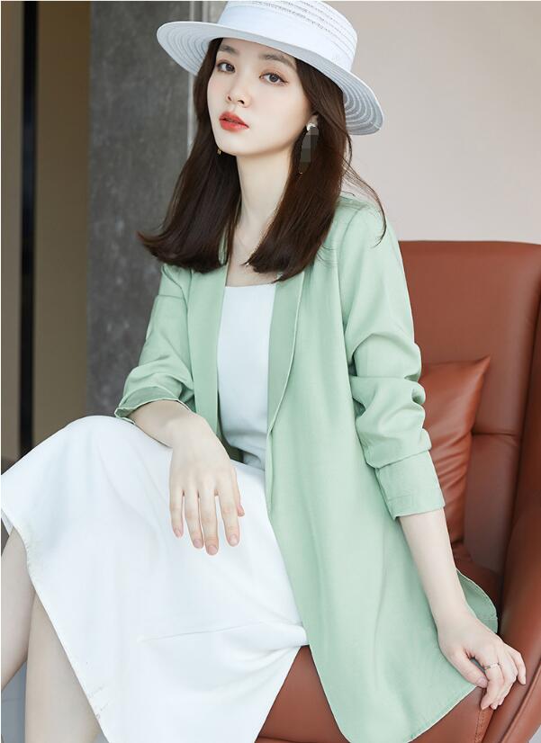 韓国風 レディース ロングジャケット七五三 長袖スーツ 体型カバー 秋春夏 着痩せ 30代 OL 通勤 二次会 テーラードジャケット アウター オフィス カジュ...