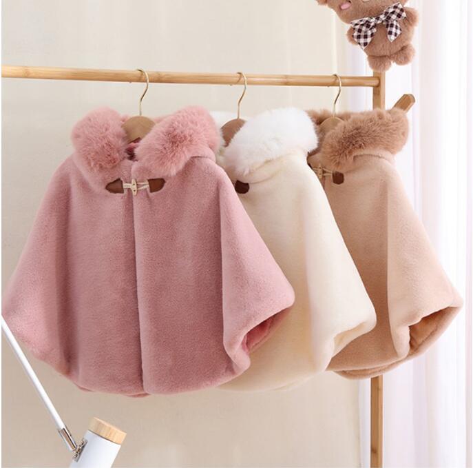 送料無料 防寒 秋冬 マント キッズ ポンチョ 女の子 ショール ベビー服 子供マント 可愛い 秋冬 カーディガン ケープ 子供服 マント キッズ フェイクファ...