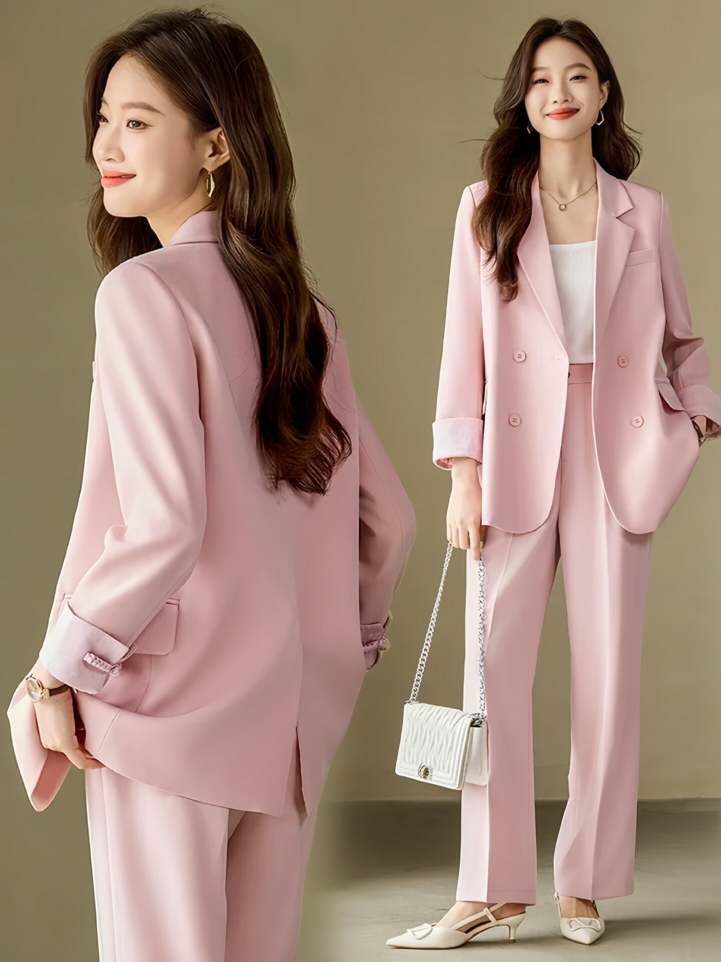 送料無料 カジュアル 発表会 ハイエンド レディース2点セットスーツ「上着+パンツ」 卒業式 通勤 OL ビジネススーツ 成人式 リクルートスーツ 結婚式 フォ...